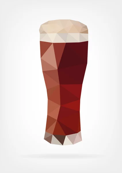 Low Poly Glas Bier — Stockvektor