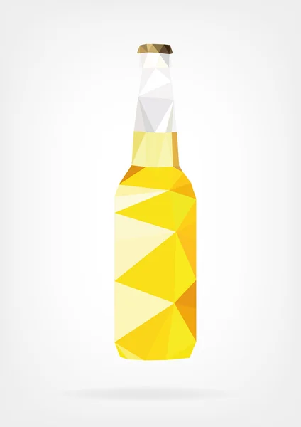 Low-Poly-Bierflasche — Stockvektor