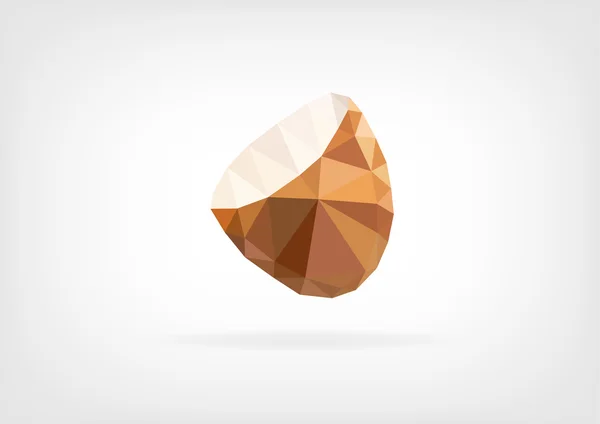 Low Poly Almond — Stock Vector