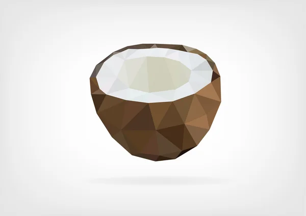 Low Poly Coconut — Stock Vector