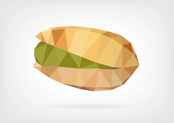 Low Poly Pistachio — Stock Vector