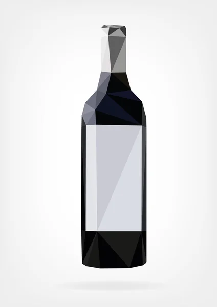 Low Poly Wine Bottle — Stock Vector