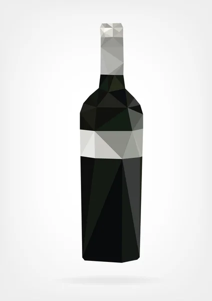 Low Poly Wine Bottle — Stock Vector