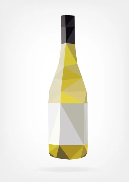 Low Poly Wine Bottles — Stock Vector