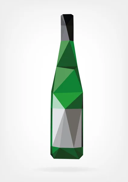 Low Poly Wine Bottles — Stock Vector