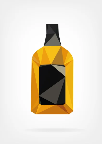 Low Poly Liquor Bottle — Stock Vector