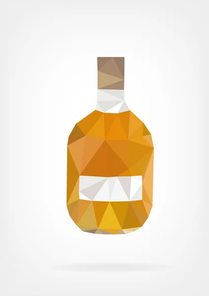 Low Poly Liquor Bottle — Stock Vector