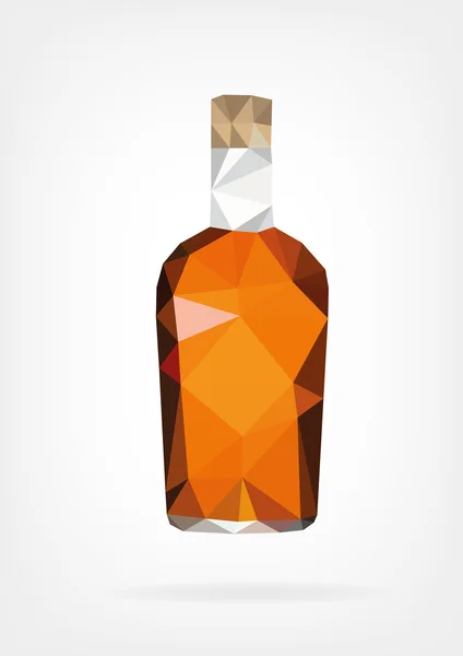 Low Poly Liquor Bottle — Stockvector