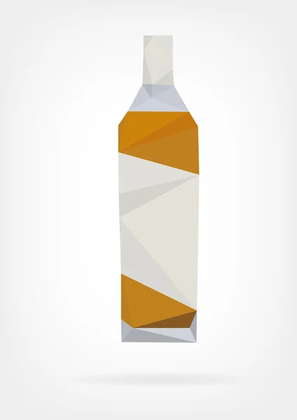 Low Poly Liquor Bottle — Stock Vector