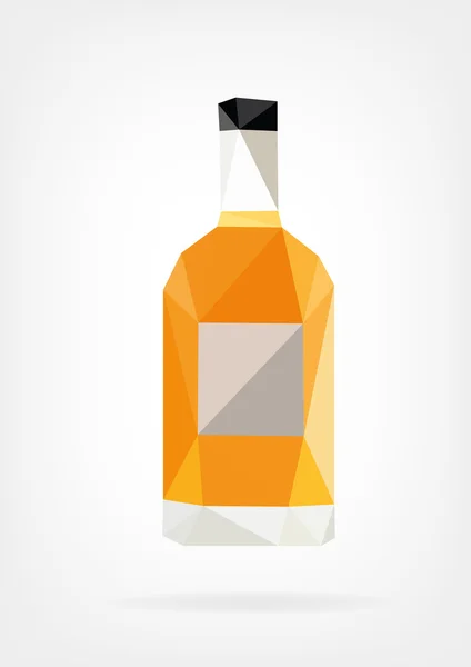 Low Poly Liquor Bottle — Stock Vector