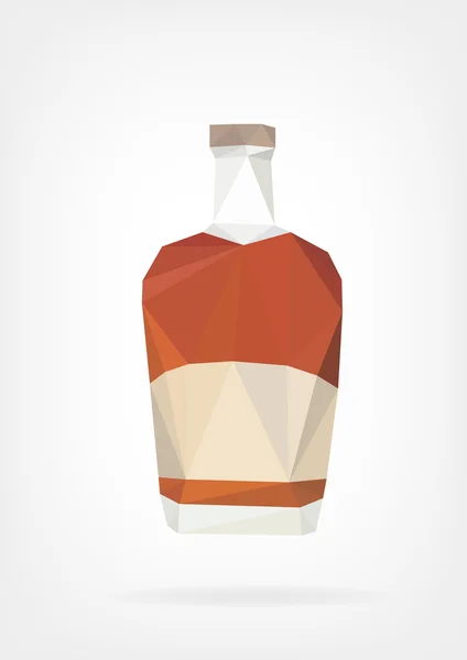 Low Poly Liquor Bottle — Stock Vector