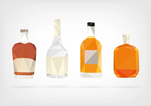 Low Poly Liquor Bottle — Stock vektor