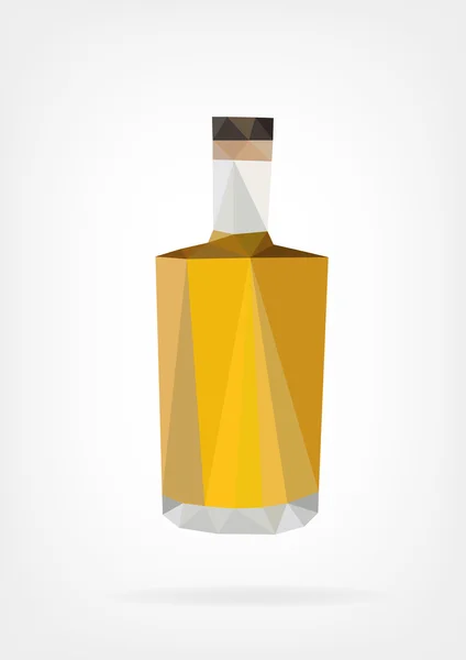 Low Poly Liquor Bottle — Stock Vector