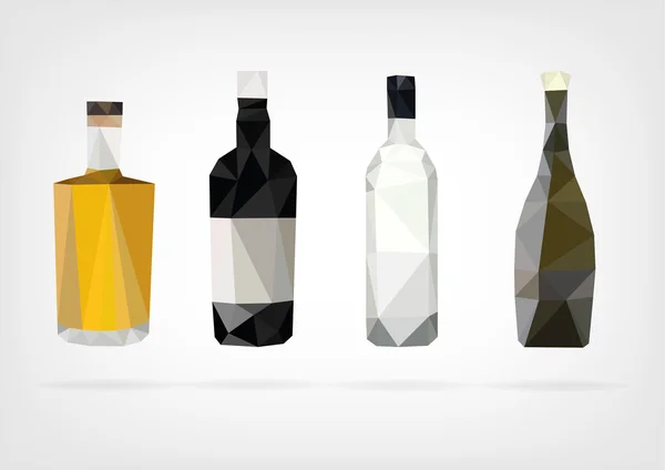 Low Poly Liquor Bottle — Stock Vector