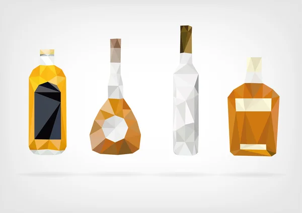 Low Poly Liquor Bottle — Stock Vector