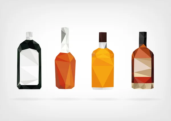 Low Poly Liquor Bottle — Stok Vektör