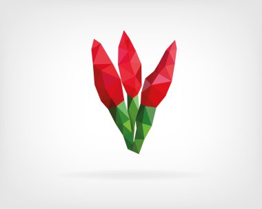 Düşük Poli kuşlar göz veya Tay Chili