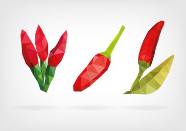 Düşük Poli kuşlar göz veya Tay Chilies
