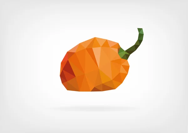 Laag Poly "Scotch Bonnet" Pepper — Stockvector