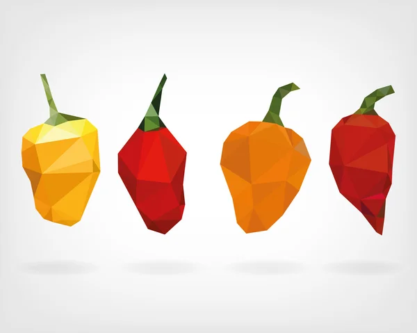 Poivre Habanero à faible teneur en poly — Image vectorielle