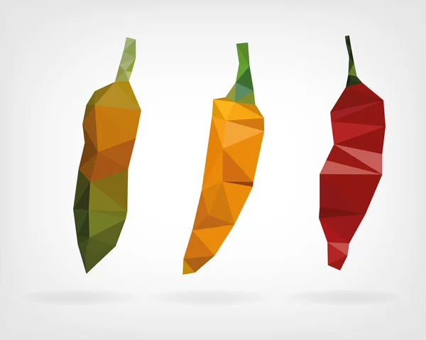 Low Poly Aji Chii Pepper - Stok Vektor