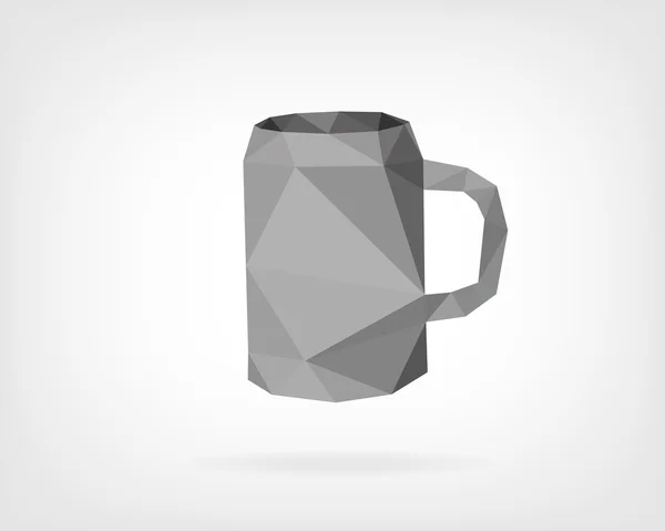 Tasse à bière traditionnelle basse poly — Image vectorielle