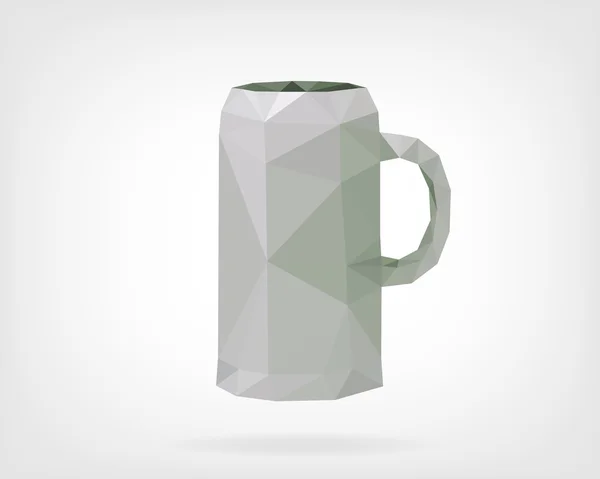 Low Poly Traditional Beer Mug — Stock Vector