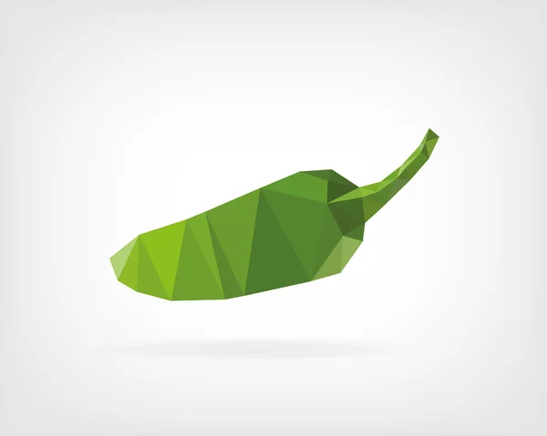 Low Poly Jalapeño Pepper — Stock vektor