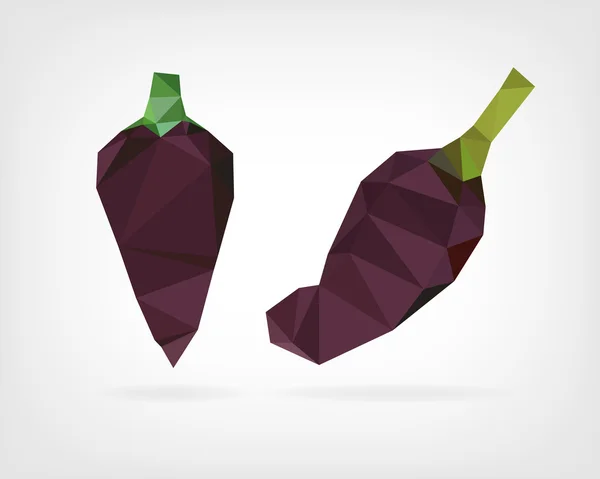 Poivre hongrois noir Low Poly " — Image vectorielle