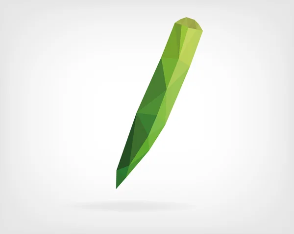 Laag Poly Okra Fruit — Stockvector