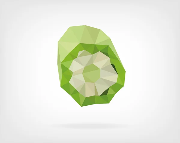 Low Poly Okra Frucht — Stockvektor