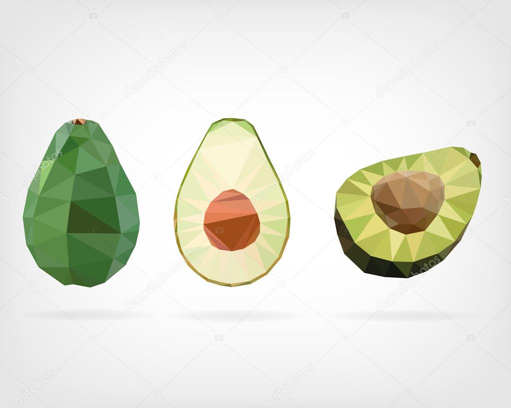 Low Poly Avocado Fruit