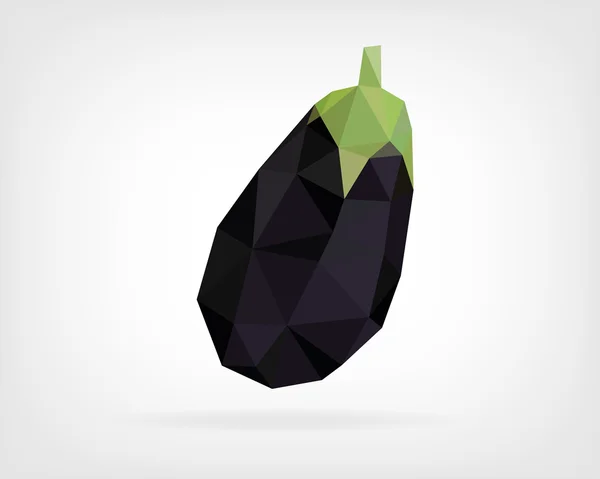 Low Poly Eggplant or Aubergine — Stock Vector