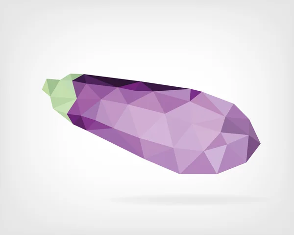 Low Poly Eggplant or Aubergine — Stock Vector