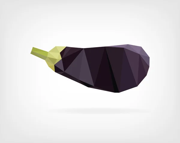 Låga Poly aubergine eller Aubergine — Stock vektor