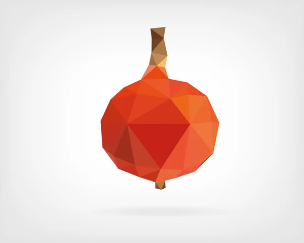 Low Poly Roter Kuri-Kürbis — Stockvektor