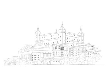 Toledo, İspanya'nın kentsel eskiz