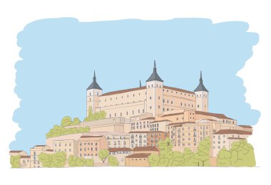 Toledo, İspanya'nın kentsel eskiz