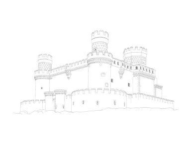 Castle, Manzanares el gerçek yakın Madrid, İspanya