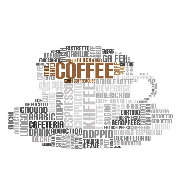 Word Cloud café — Vetor de Stock