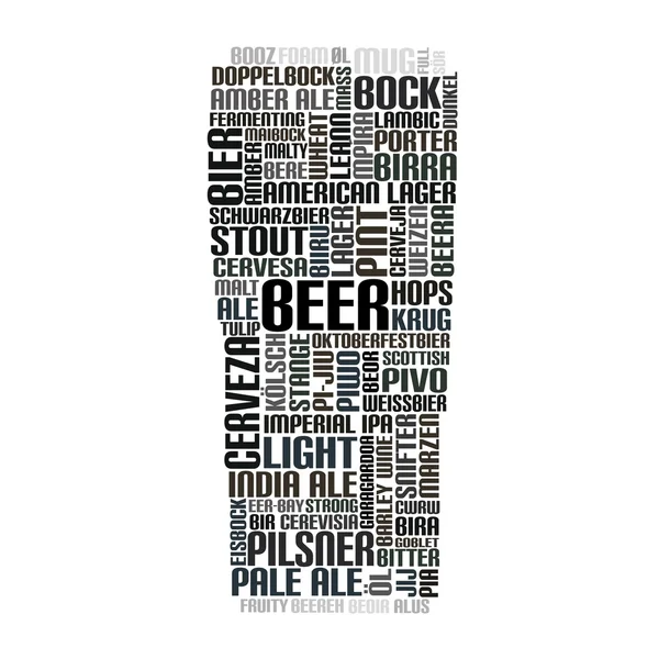 Wort Wolke Glas Bier — Stockvektor