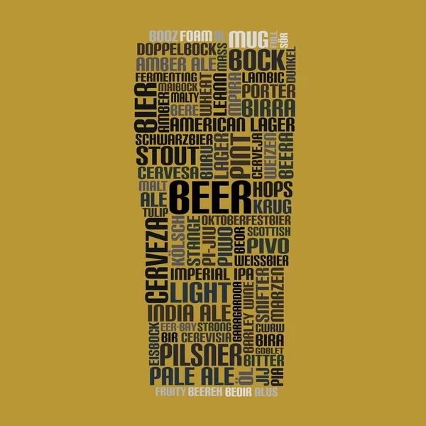 Word cloud glass of beer — Stock Vector