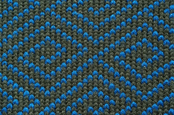 オリーブ グリーンと明るい青いセーター柄興味深いテクスチャ — ストック写真