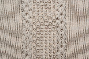 White knitted sweater texture background. Space for copy, text, lettering.