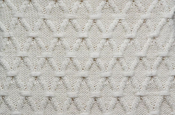 White knitted sweater net texture background. Space for copy, text, lettering. — Φωτογραφία Αρχείου
