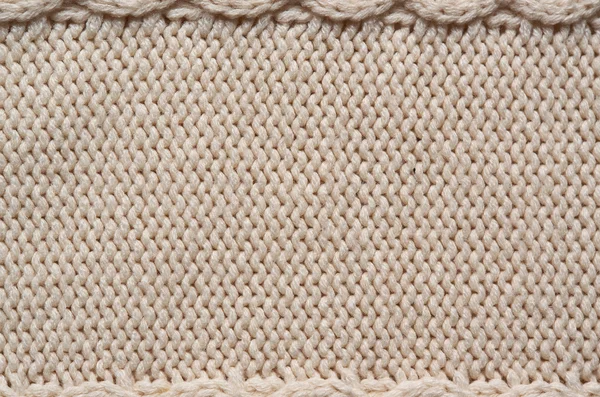 Beige white knitted sweater texture background. Space for copy, text, lettering. — Zdjęcie stockowe