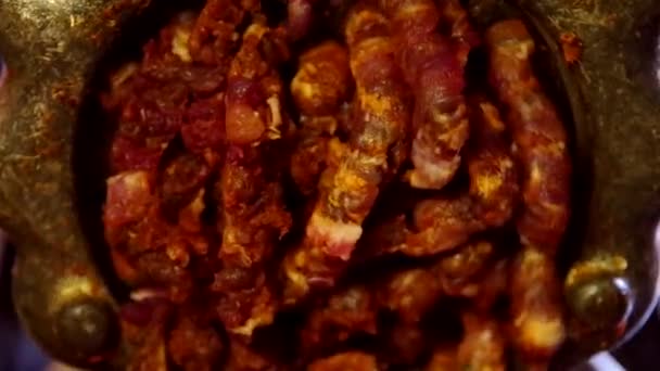 Moedor de carne moagem de carne — Vídeo de Stock