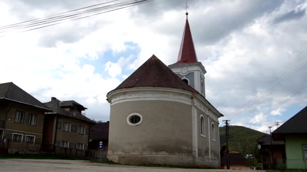 Classicist Evangelical church from 1811 in Hankova, Slovakia — Stock Video