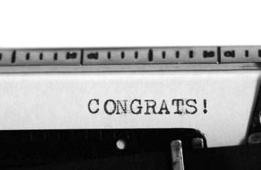 Daktilo. Metin yazma: tebrikler !
