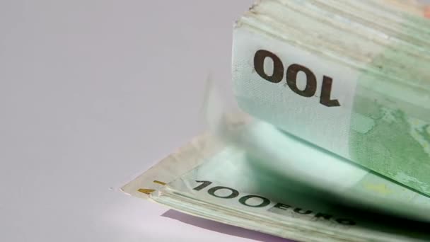 Πολλά χρήματα τραπεζογραμματίων ευρώ — Αρχείο Βίντεο